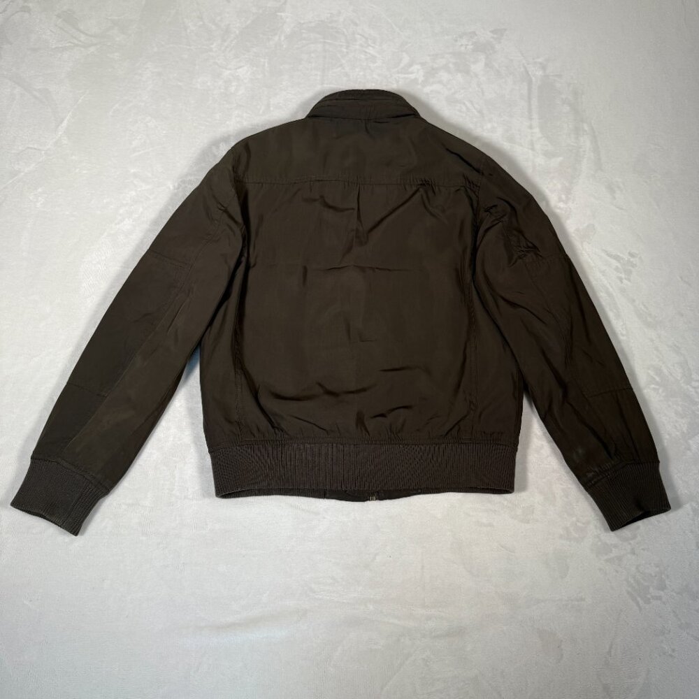 Tommy Hilfiger Bomber Jacket Men Size S Brown Pockets Full Zip Performance Coat - Picture 11 of 13